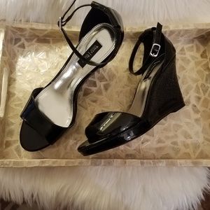 White House Black Market Patent Leather Wedges
